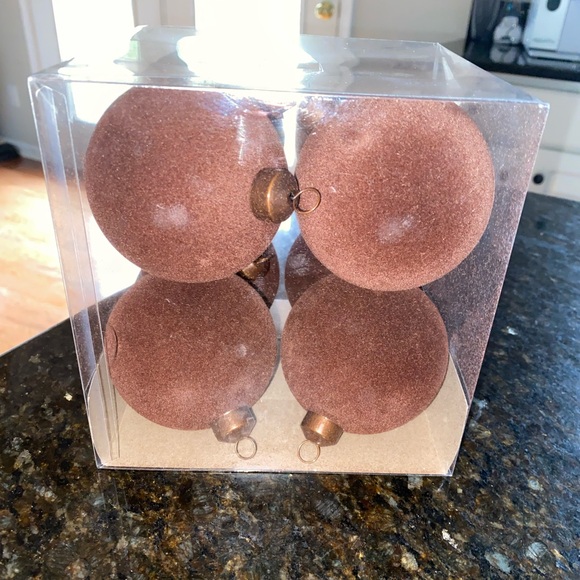 Hobby lobby brown flocked ornaments NWT 2024 - Picture 2 of 2